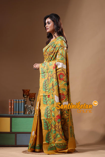 Dye Pure Gachi Tussar Kantha Stitch Saree SN2631430