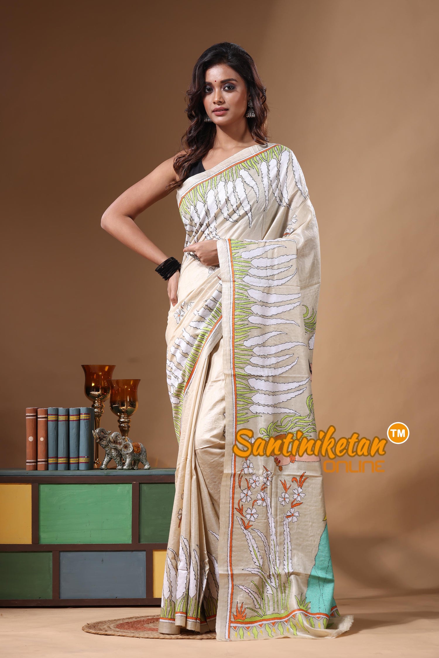 Pure Gachi Tussar Kantha Stitch Saree SN2631434