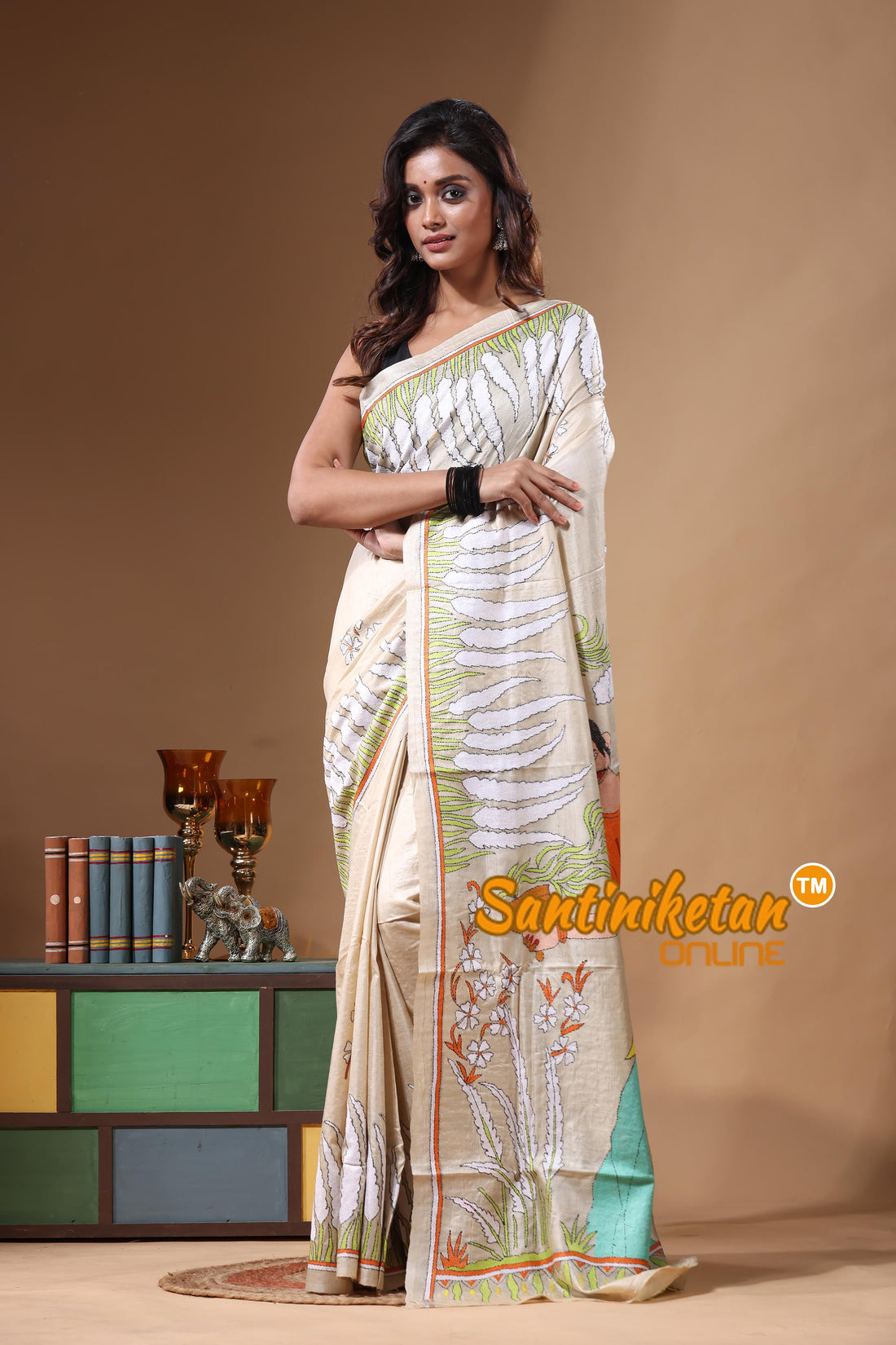 Pure Gachi Tussar Kantha Stitch Saree SN2631434