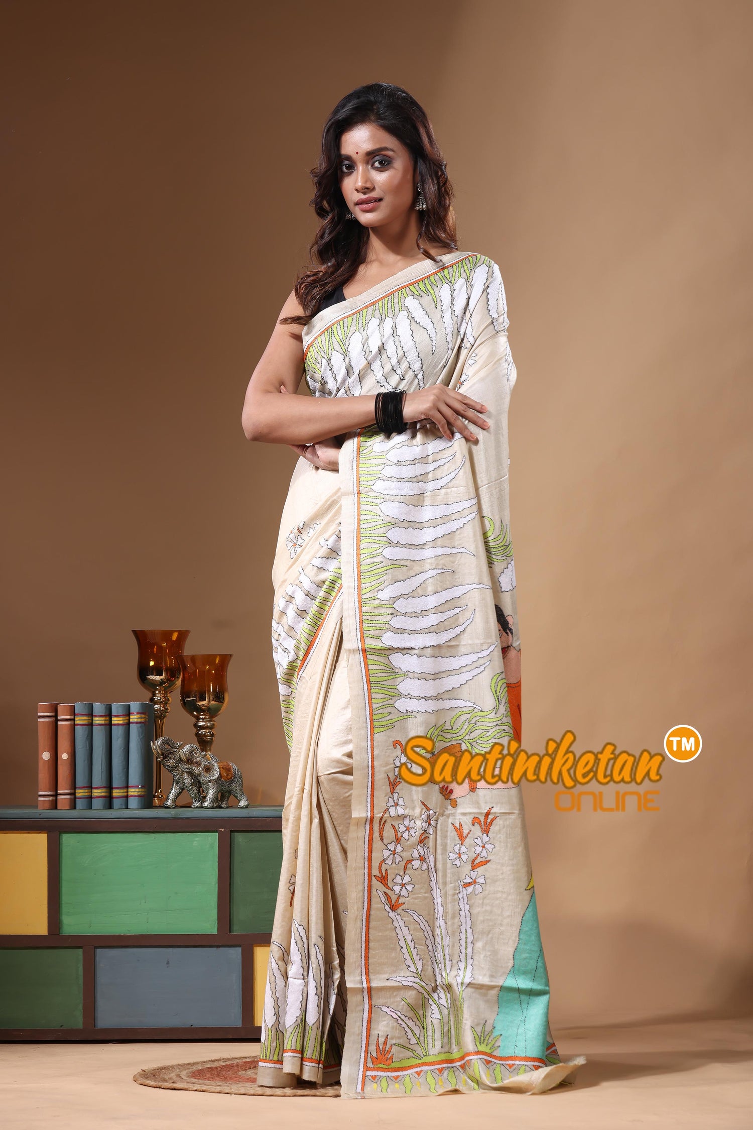 Pure Gachi Tussar Kantha Stitch Saree SN2631434