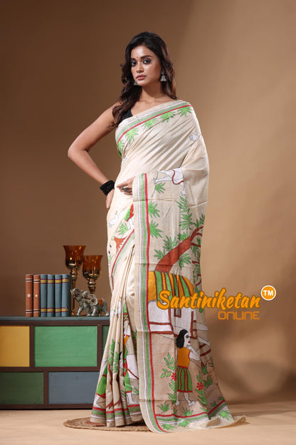 Pure Gachi Tussar Kantha Stitch Saree SN2631445