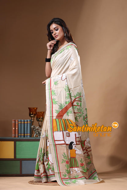 Pure Gachi Tussar Kantha Stitch Saree SN2631445