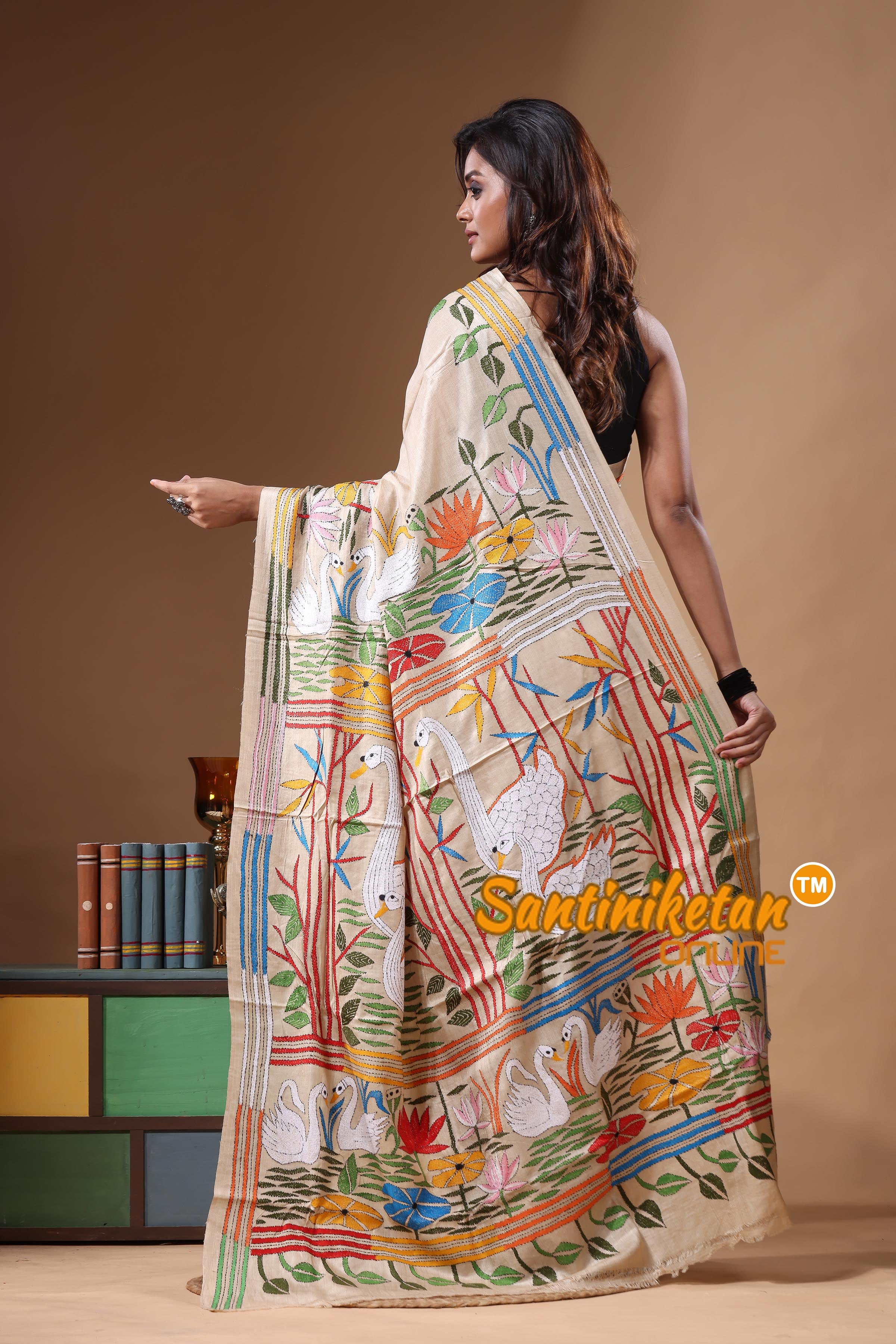 Pure Gachi Tussar Kantha Stitch Saree SN2631457