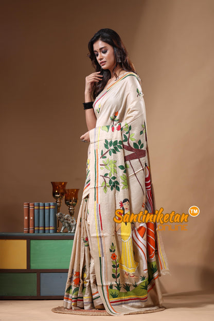 Pure Gachi Tussar Kantha Stitch Saree SN2631463