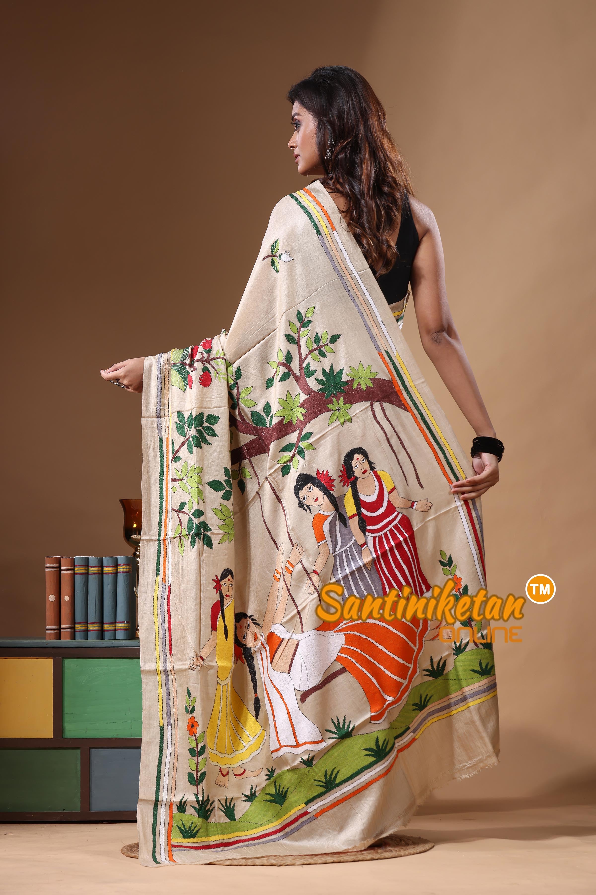 Pure Gachi Tussar Kantha Stitch Saree SN2631463