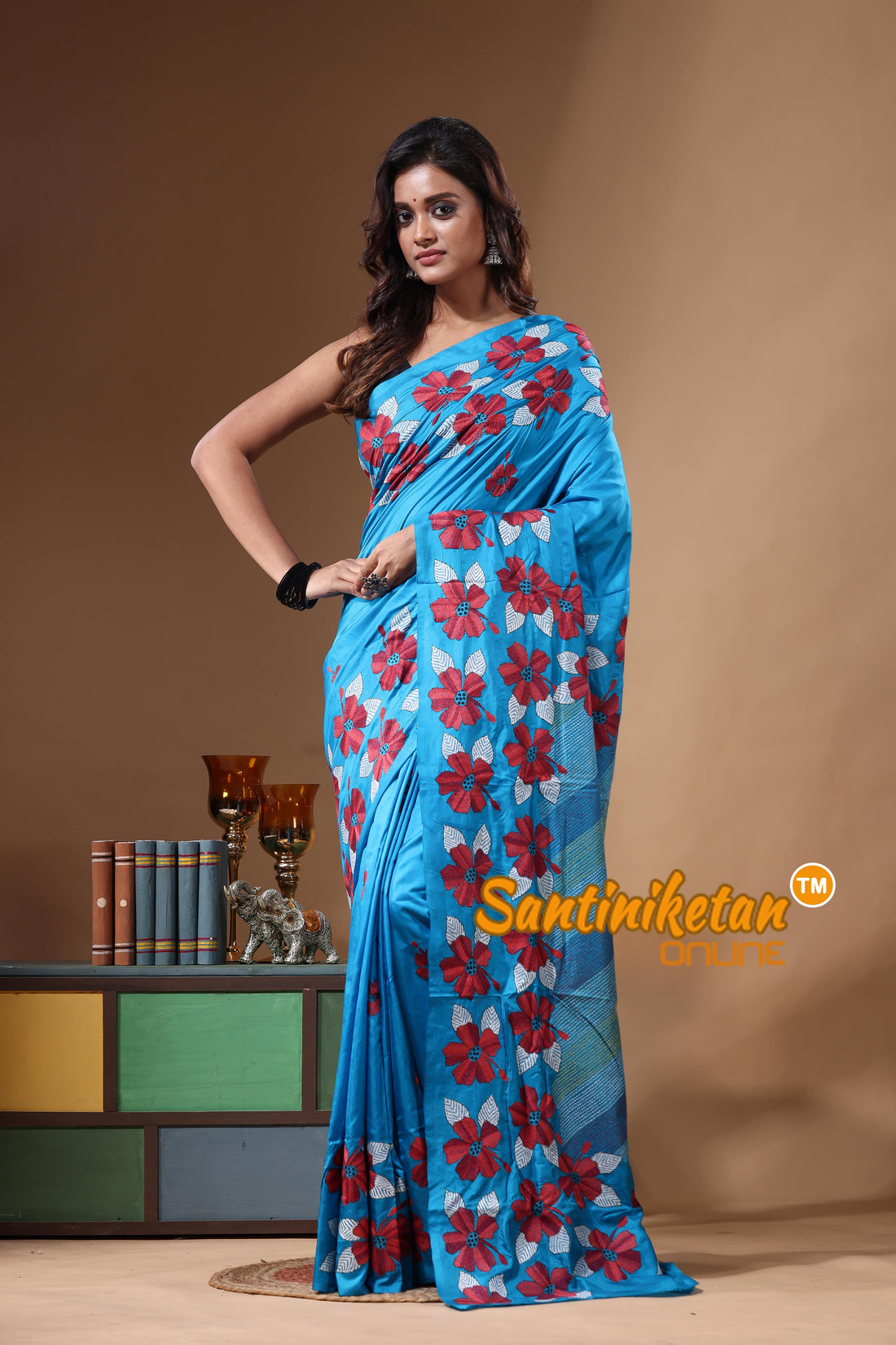 Dye Pure Gachi Tussar Kantha Stitch Saree SN2631475