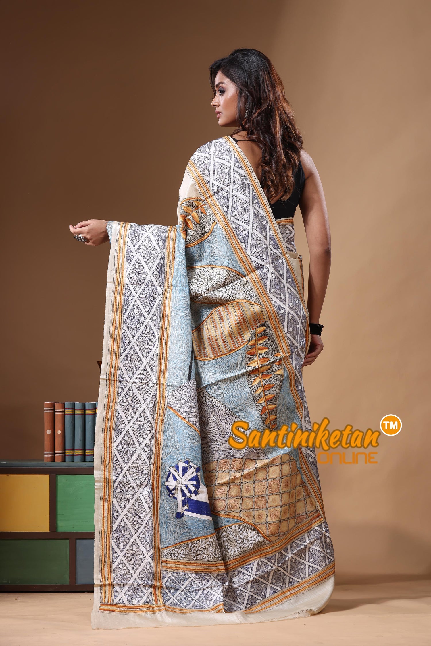 Pure Gachi Tussar Kantha Stitch Saree SN2631480