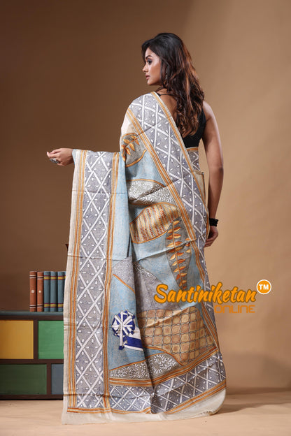 Pure Gachi Tussar Kantha Stitch Saree SN2631480