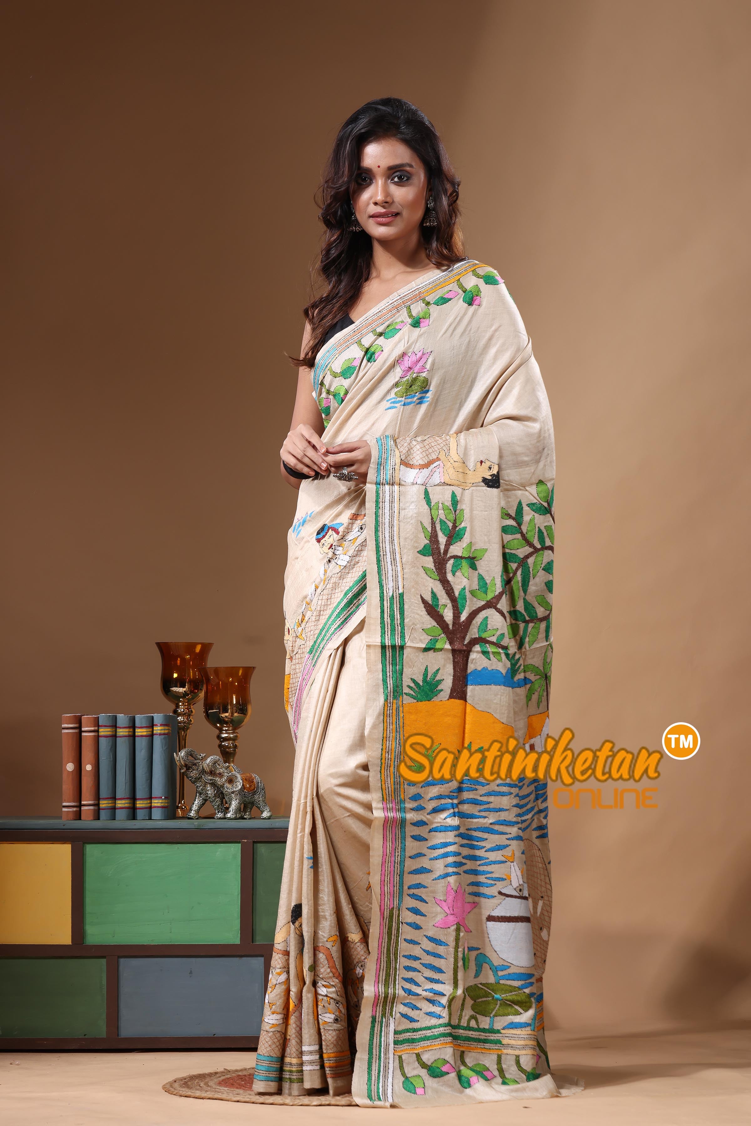 Pure Gachi Tussar Kantha Stitch Saree SN2631486