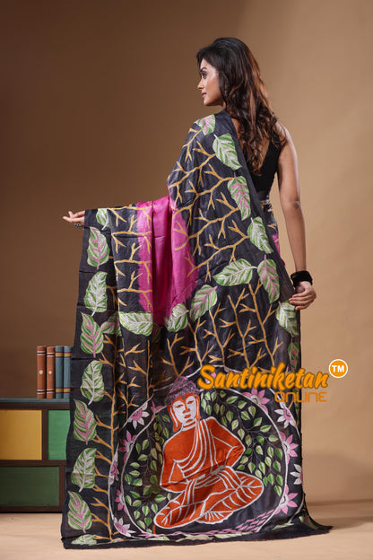 Dye Pure Gachi Tussar Kantha Stitch Saree SN2631492