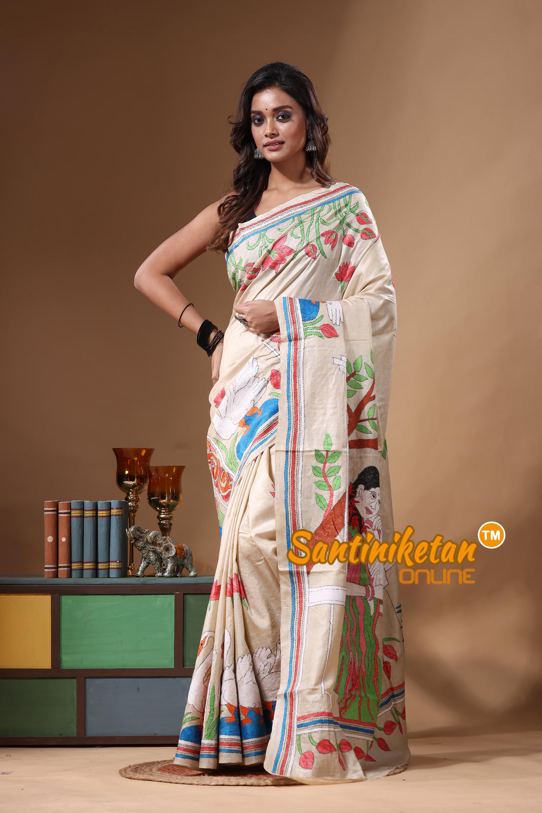 Pure Gachi Tussar Kantha Stitch Saree SN2631498