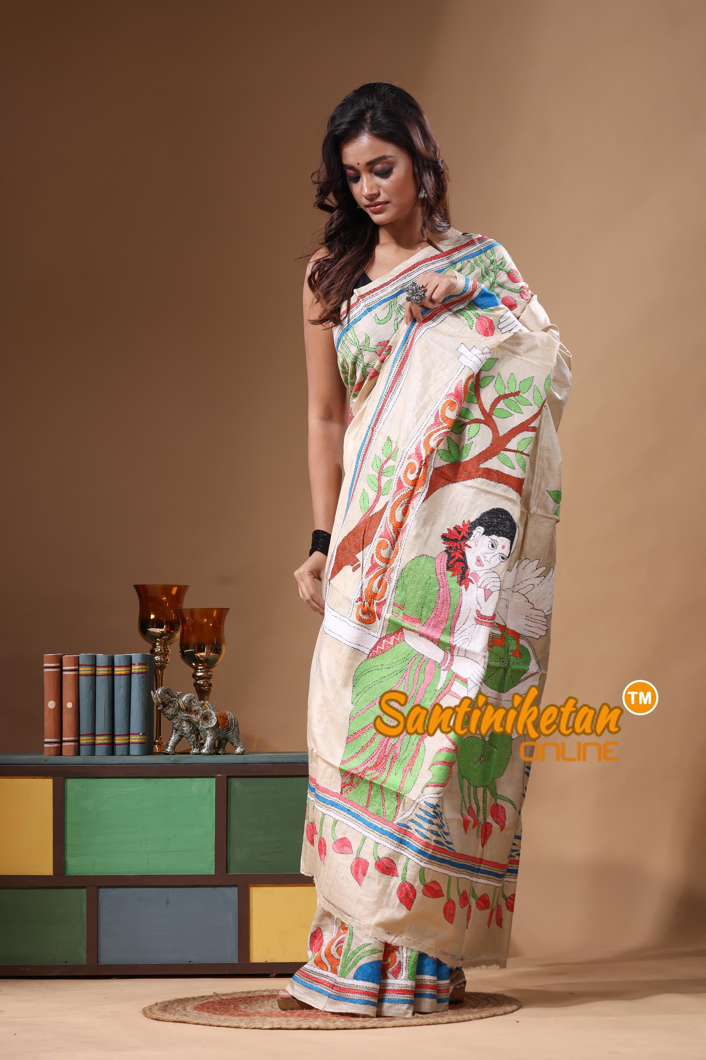 Pure Gachi Tussar Kantha Stitch Saree SN2631498