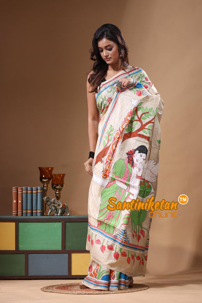 Pure Gachi Tussar Kantha Stitch Saree SN2631498