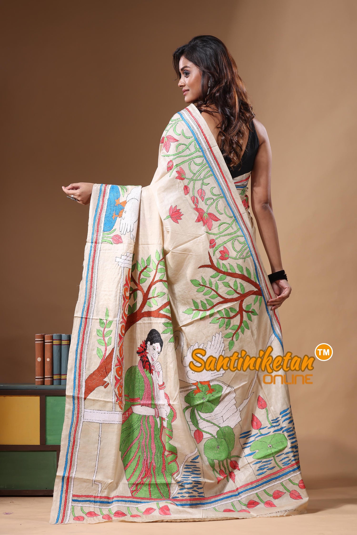 Pure Gachi Tussar Kantha Stitch Saree SN2631498