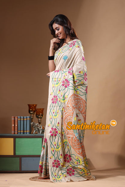 Pure Gachi Tussar Kantha Stitch Saree SN2631504