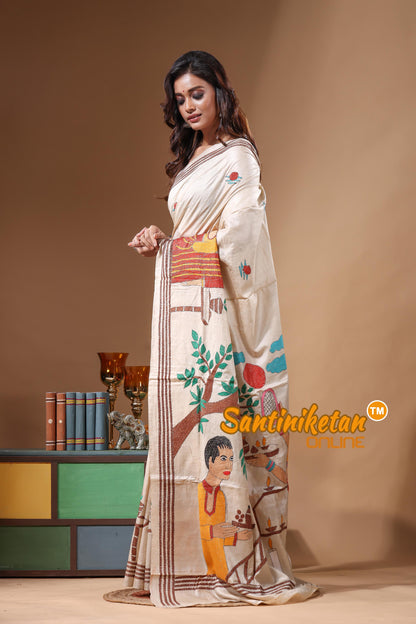 Pure Gachi Tussar Kantha Stitch Saree SN2631510