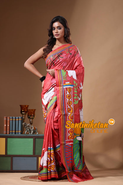 Dye Pure Gachi Tussar Kantha Stitch Saree SN2631516