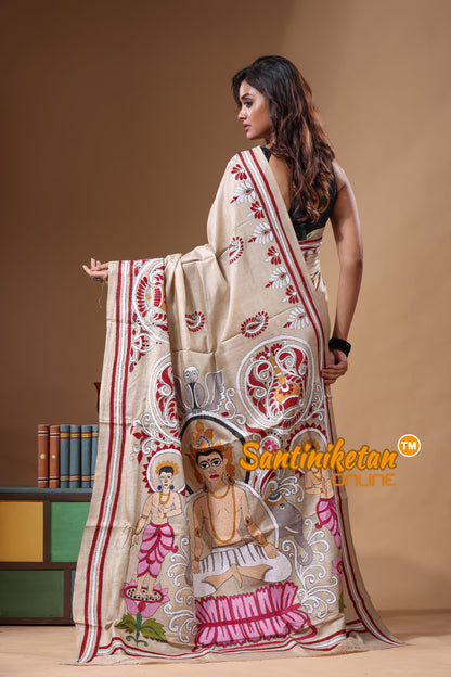 Pure Gachi Tussar Kantha Stitch Saree SN2631559