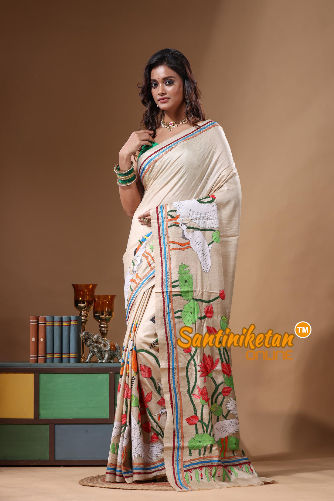 Pure Gachi Tussar Kantha Stitch Saree SN2631565