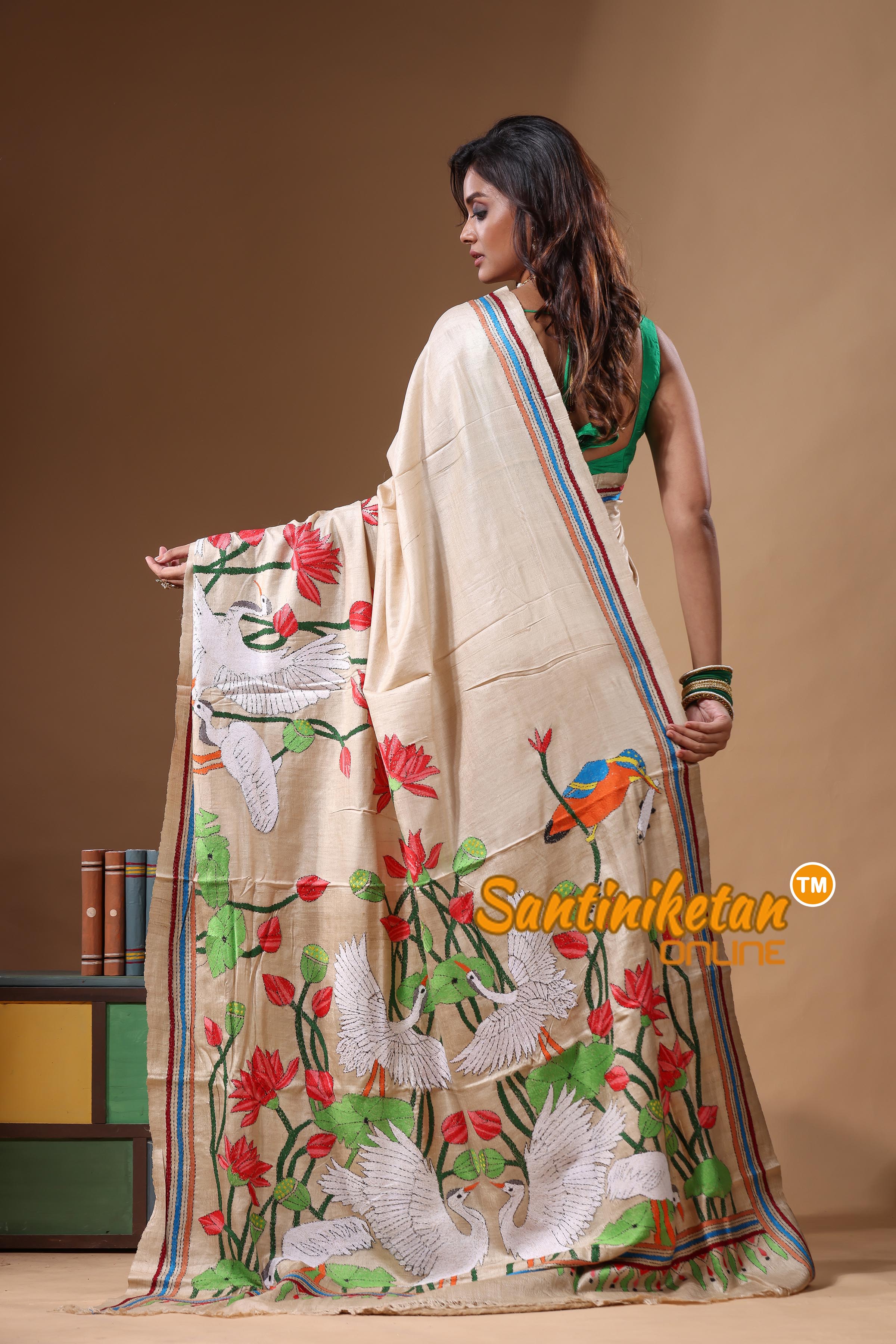 Pure Gachi Tussar Kantha Stitch Saree SN2631565
