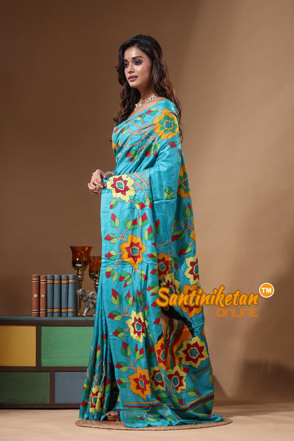 Dye Pure Gachi Tussar Kantha Stitch Saree SN2631570