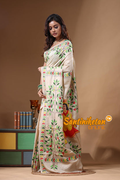 Pure Gachi Tussar Kantha Stitch Saree SN2631576