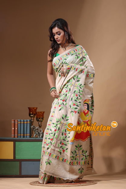 Pure Gachi Tussar Kantha Stitch Saree SN2631576