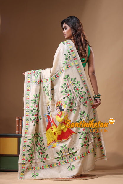Pure Gachi Tussar Kantha Stitch Saree SN2631576