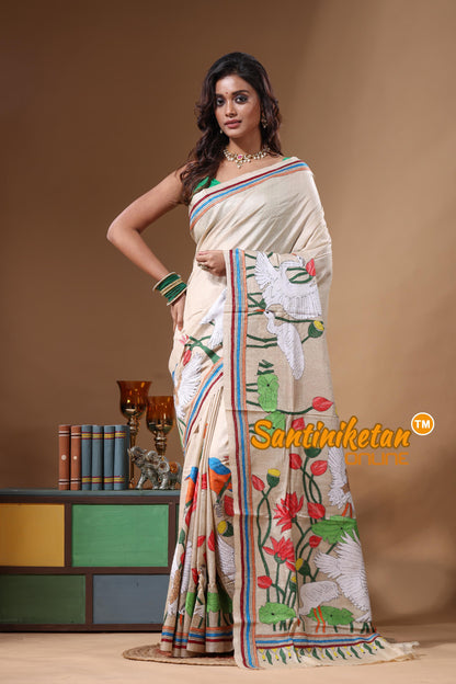 Pure Gachi Tussar Kantha Stitch Saree SN2631582
