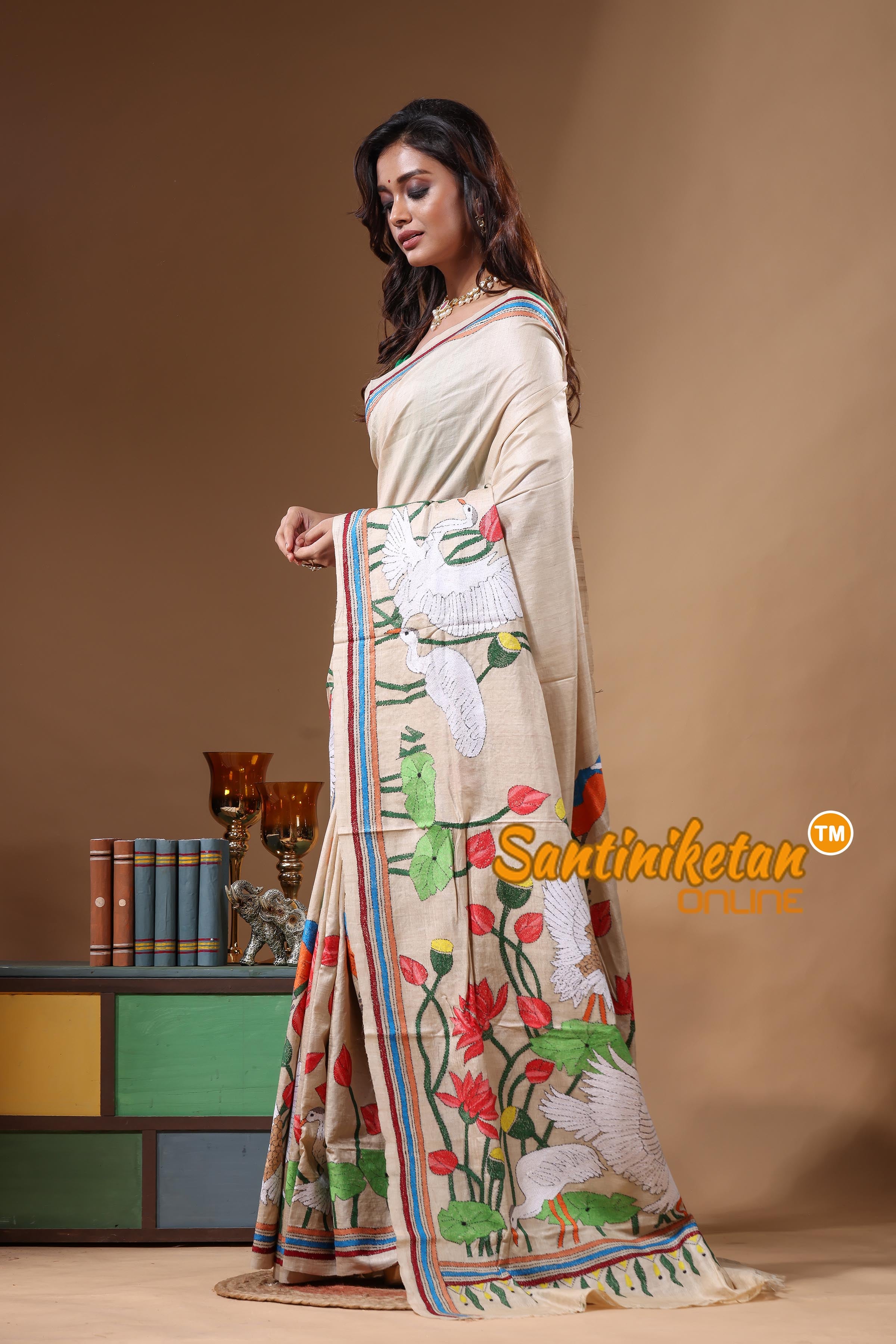Pure Gachi Tussar Kantha Stitch Saree SN2631582