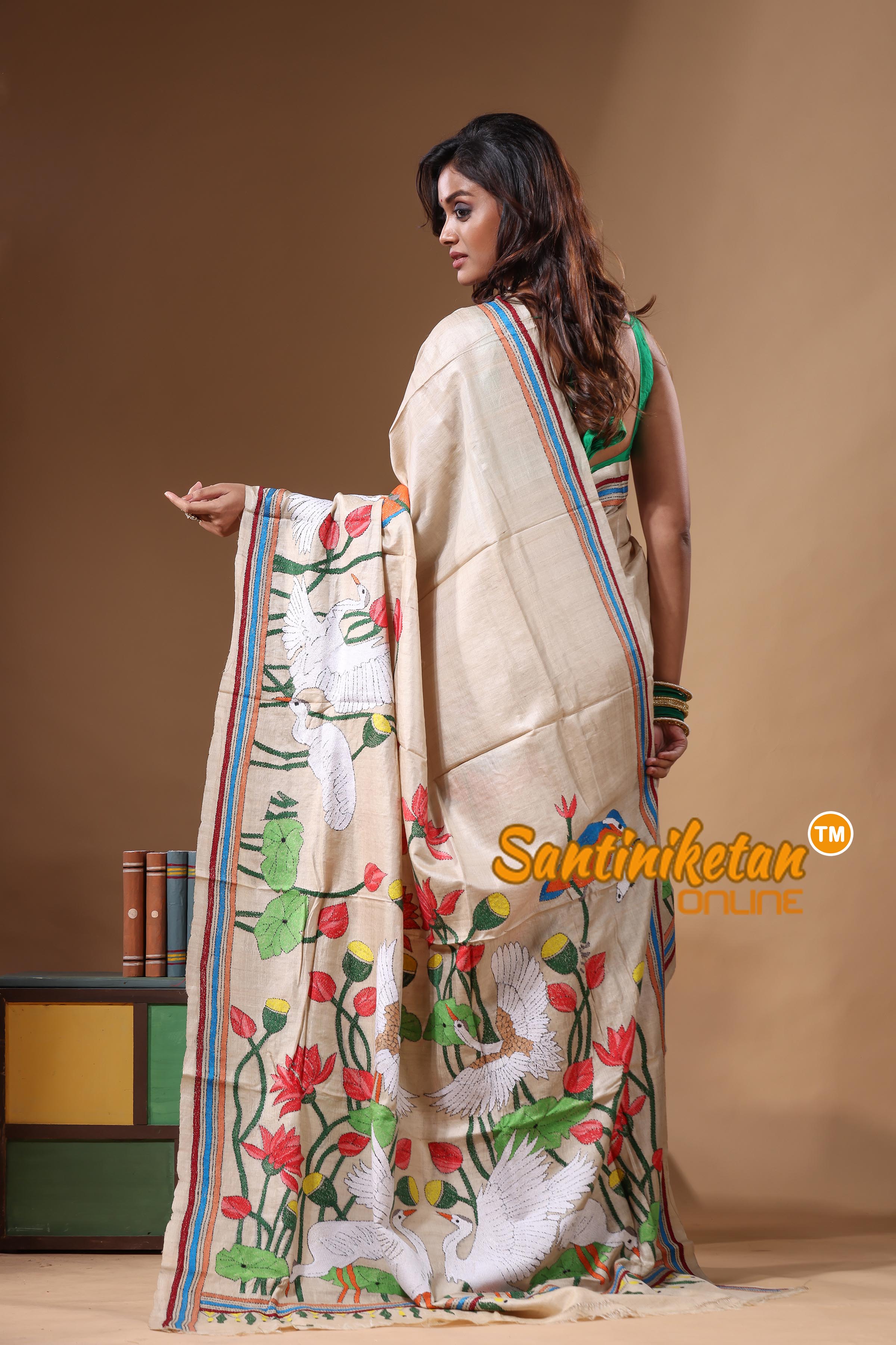 Pure Gachi Tussar Kantha Stitch Saree SN2631582