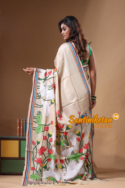 Pure Gachi Tussar Kantha Stitch Saree SN2631582