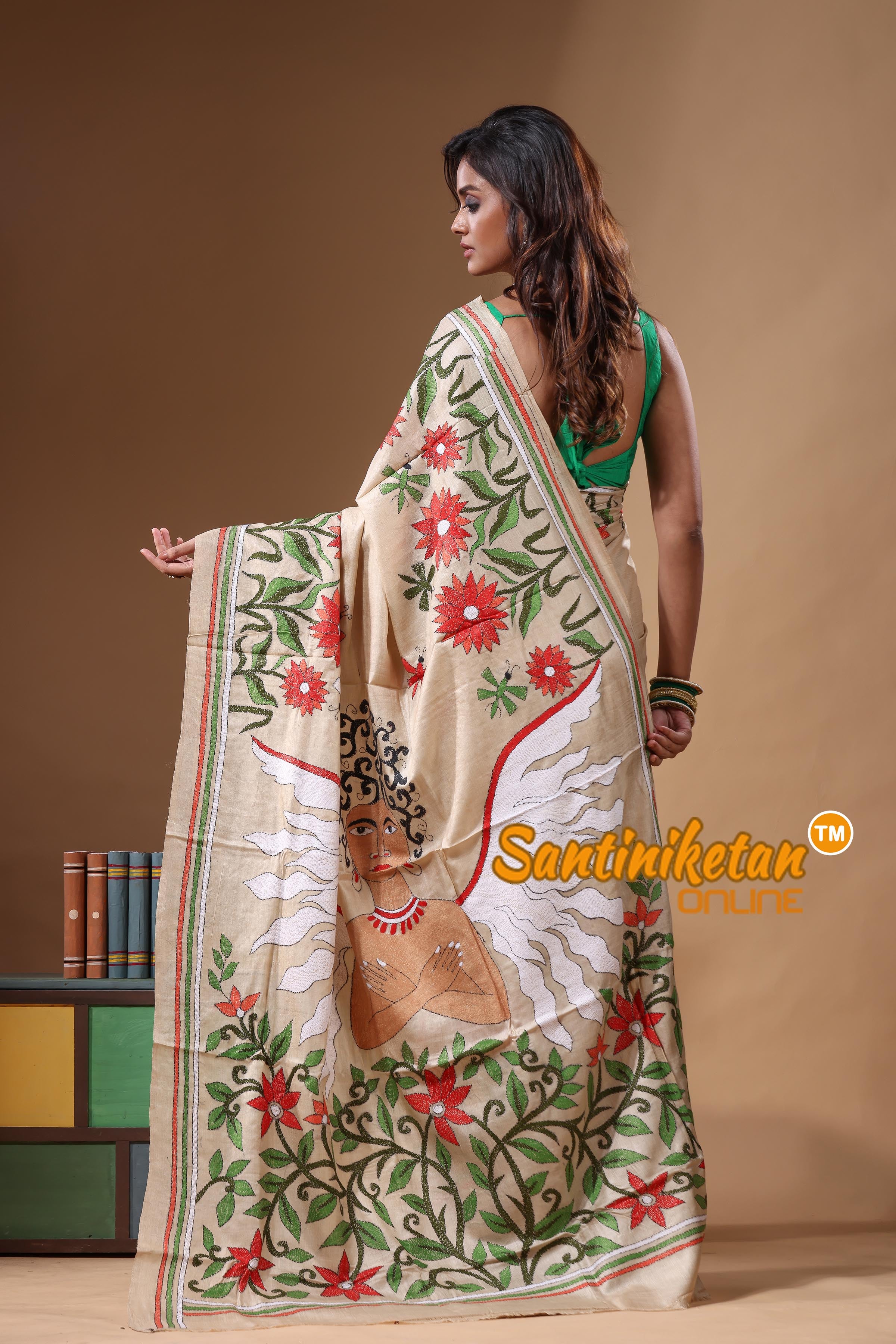 Pure Gachi Tussar Kantha Stitch Saree SN2631588