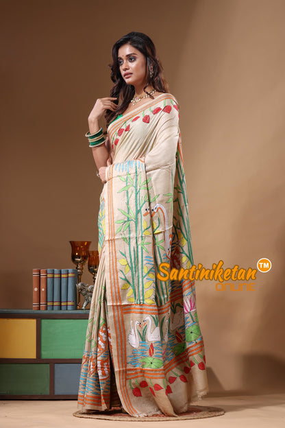 Pure Gachi Tussar Kantha Stitch Saree SN2631594