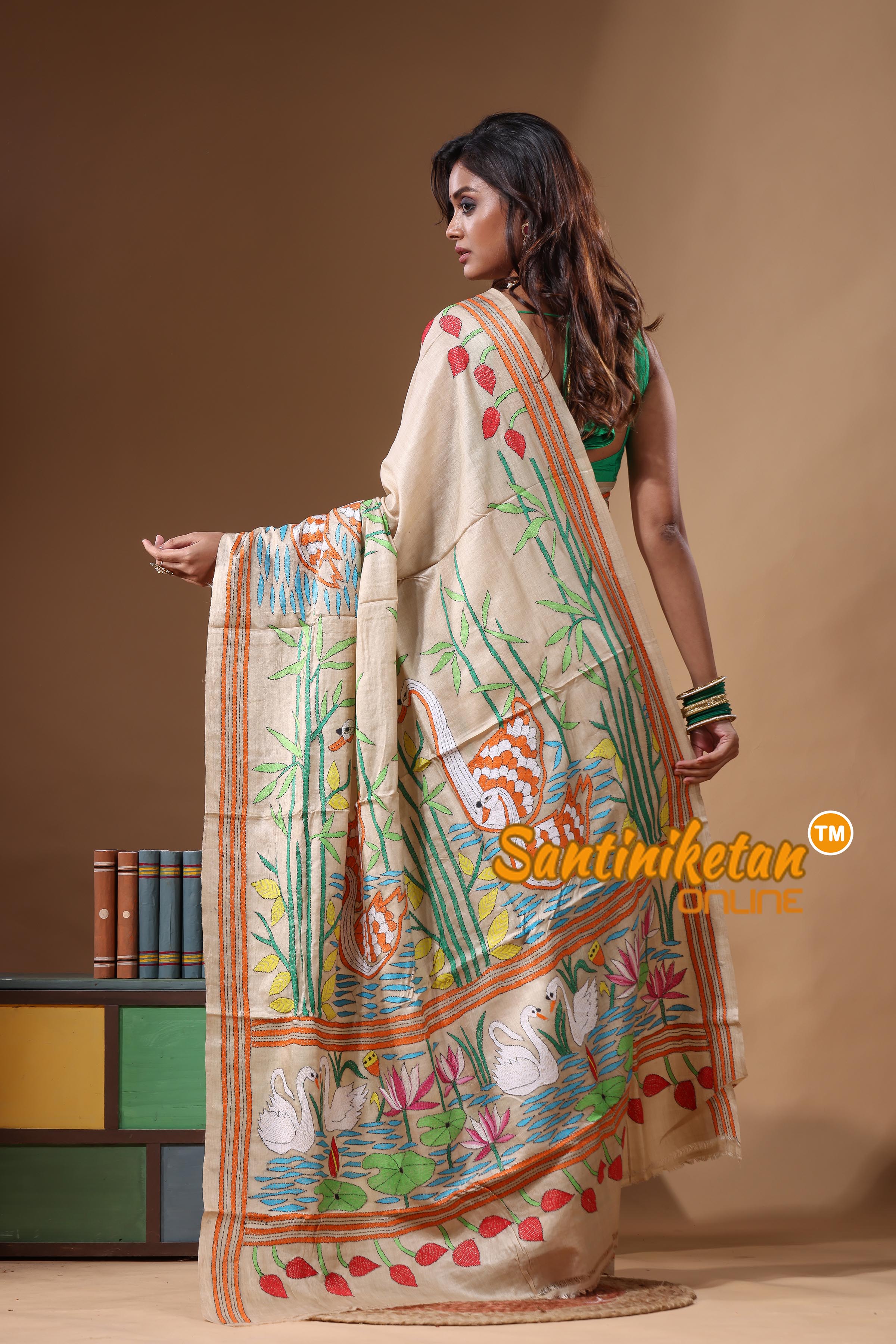 Pure Gachi Tussar Kantha Stitch Saree SN2631594