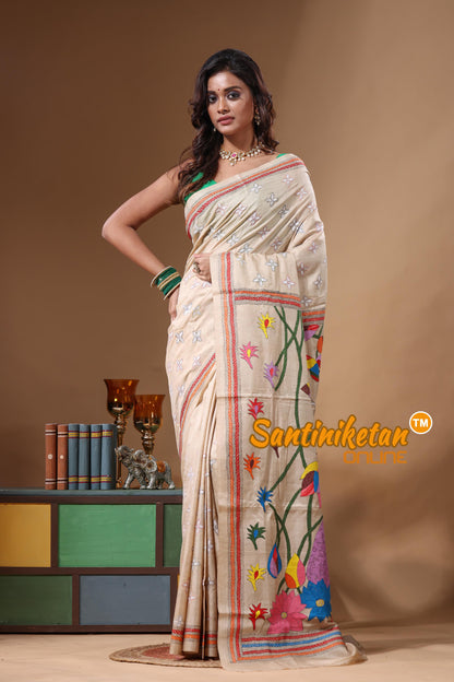 Pure Gachi Tussar Kantha Stitch Saree SN2631601