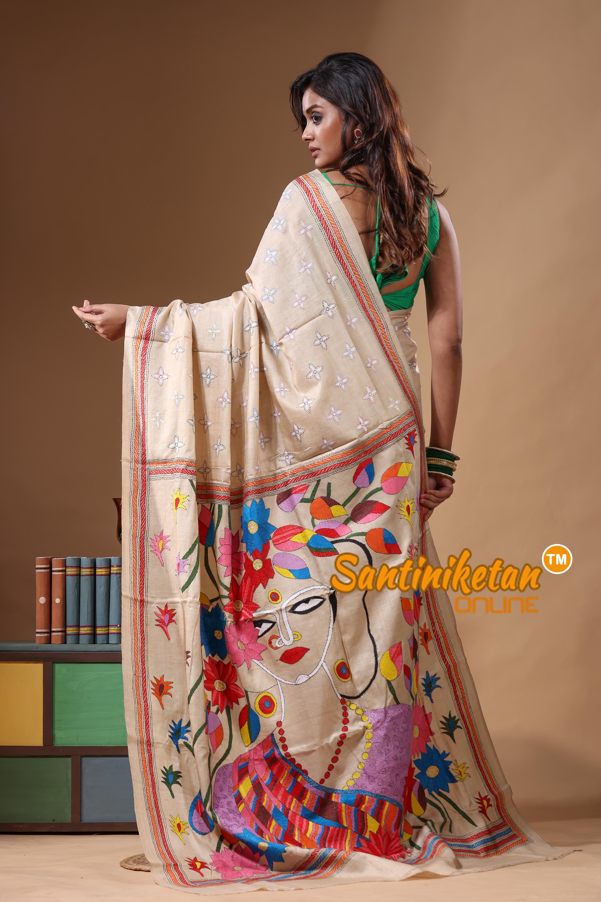 Pure Gachi Tussar Kantha Stitch Saree SN2631601