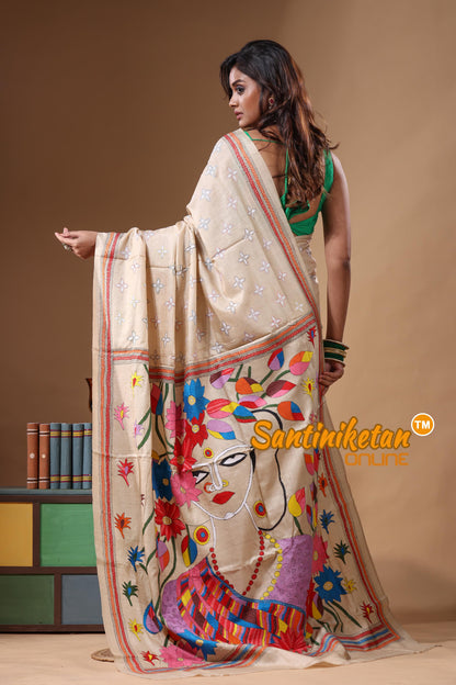 Pure Gachi Tussar Kantha Stitch Saree SN2631601