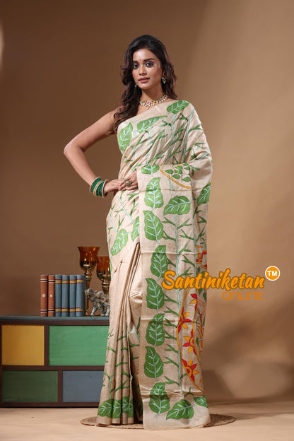 Pure Gachi Tussar Kantha Stitch Saree SN2631625