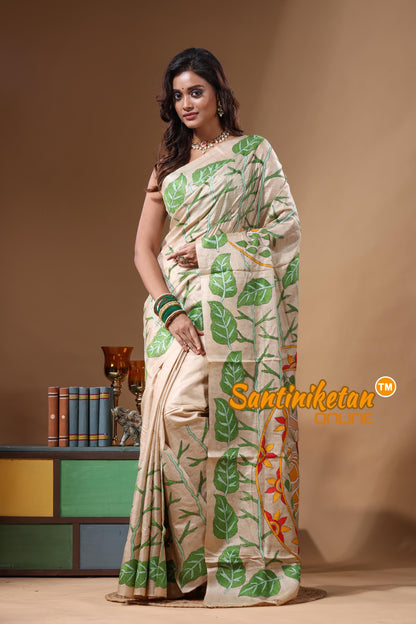 Pure Gachi Tussar Kantha Stitch Saree SN2631625