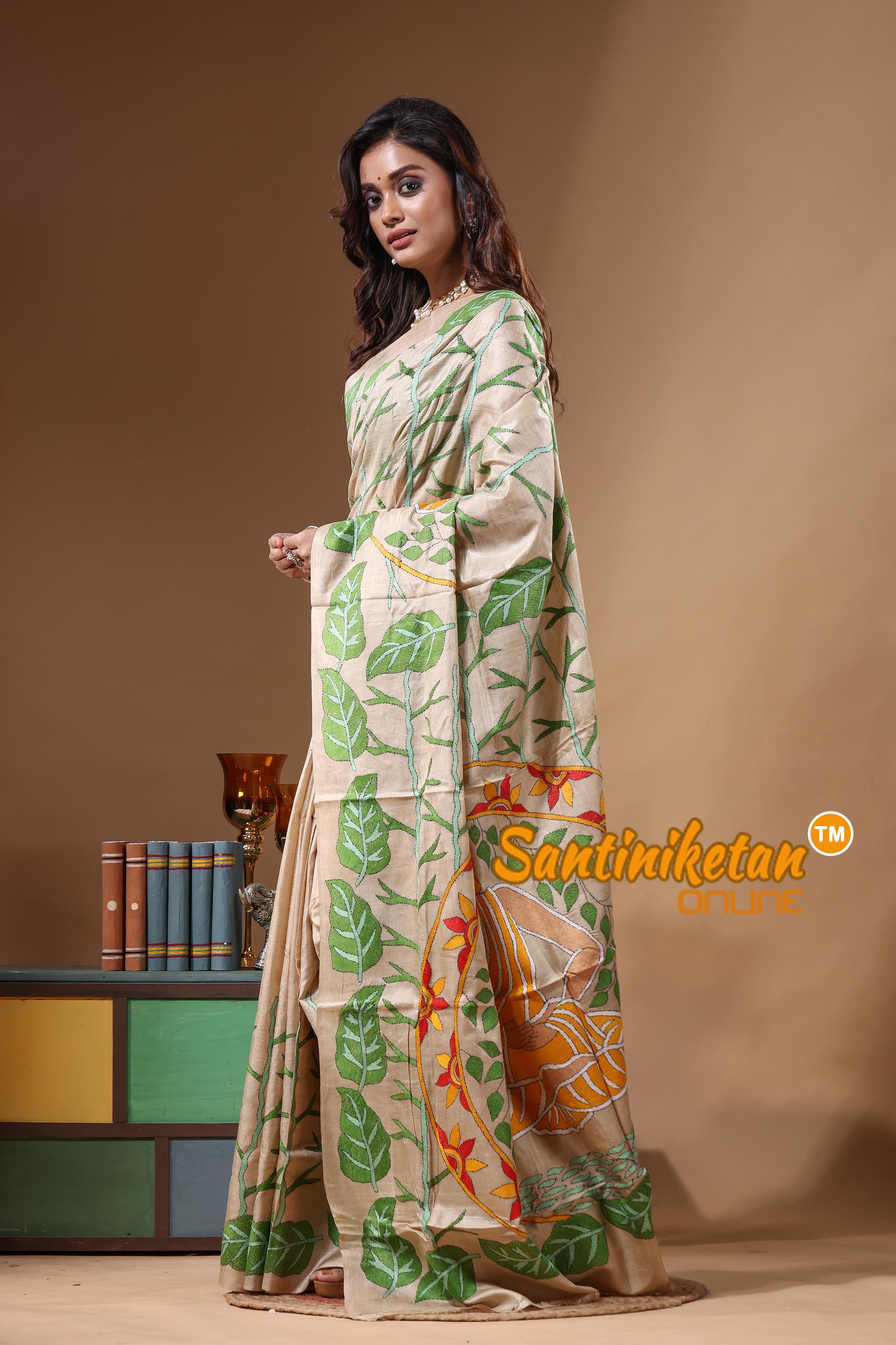 Pure Gachi Tussar Kantha Stitch Saree SN2631625