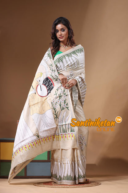 Pure Gachi Tussar Kantha Stitch Saree SN2631644