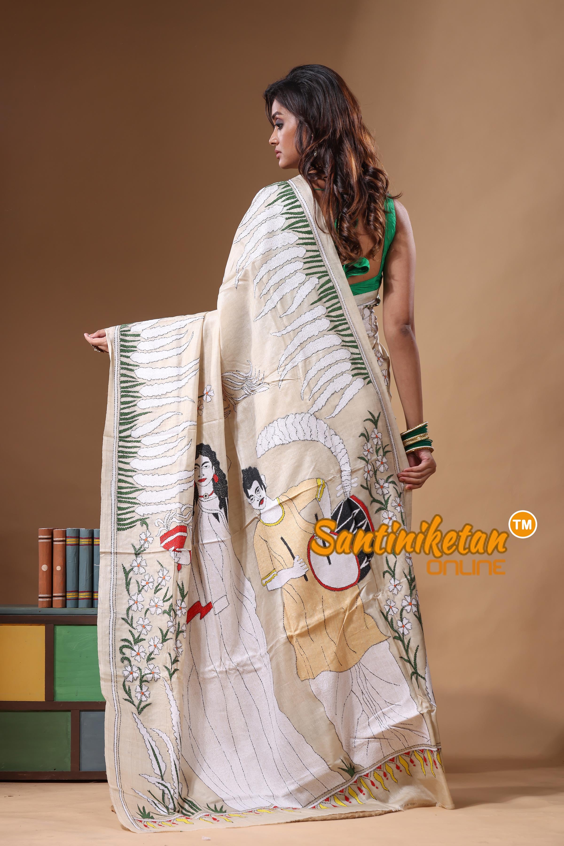 Pure Gachi Tussar Kantha Stitch Saree SN2631644