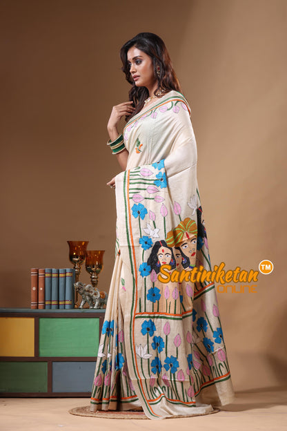 Pure Gachi Tussar Kantha Stitch Saree SN2631668