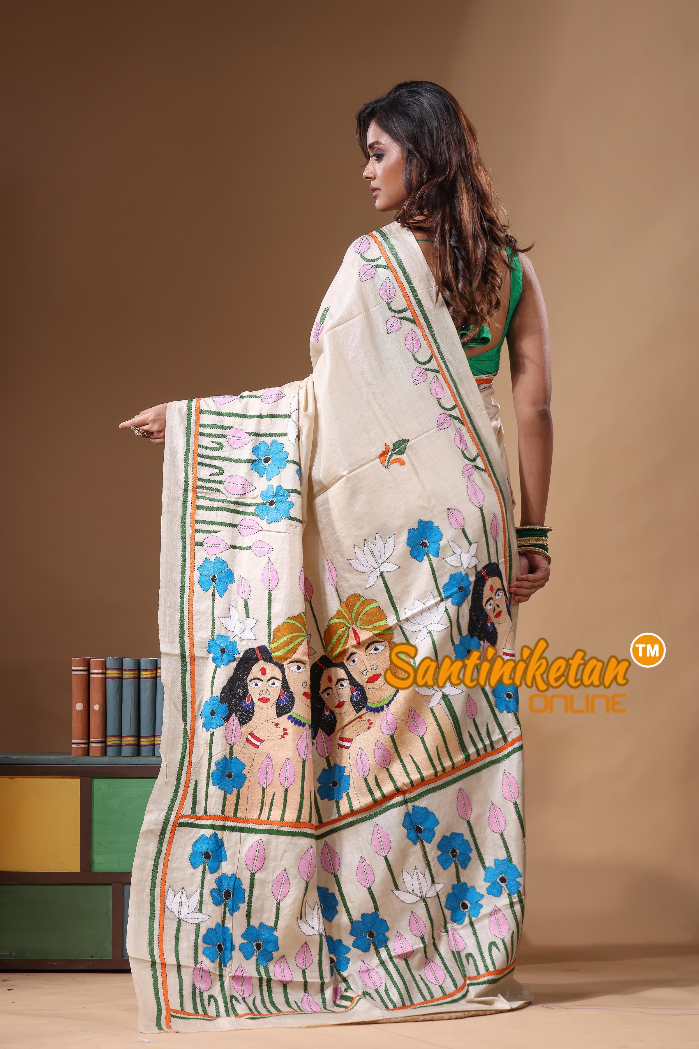 Pure Gachi Tussar Kantha Stitch Saree SN2631668