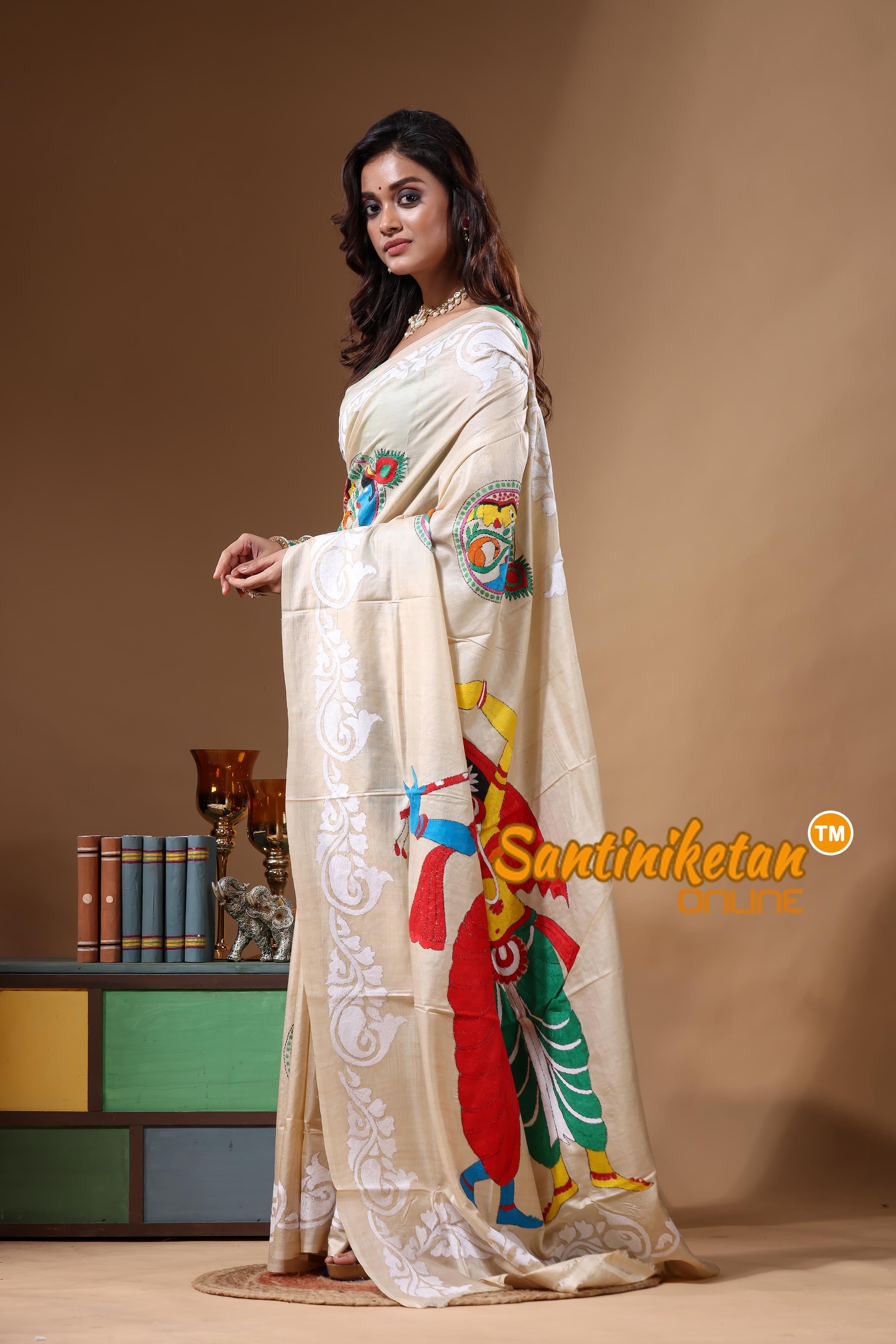 Pure Gachi Tussar Kantha Stitch Saree SN2631698