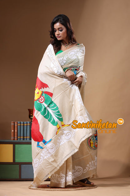 Pure Gachi Tussar Kantha Stitch Saree SN2631698
