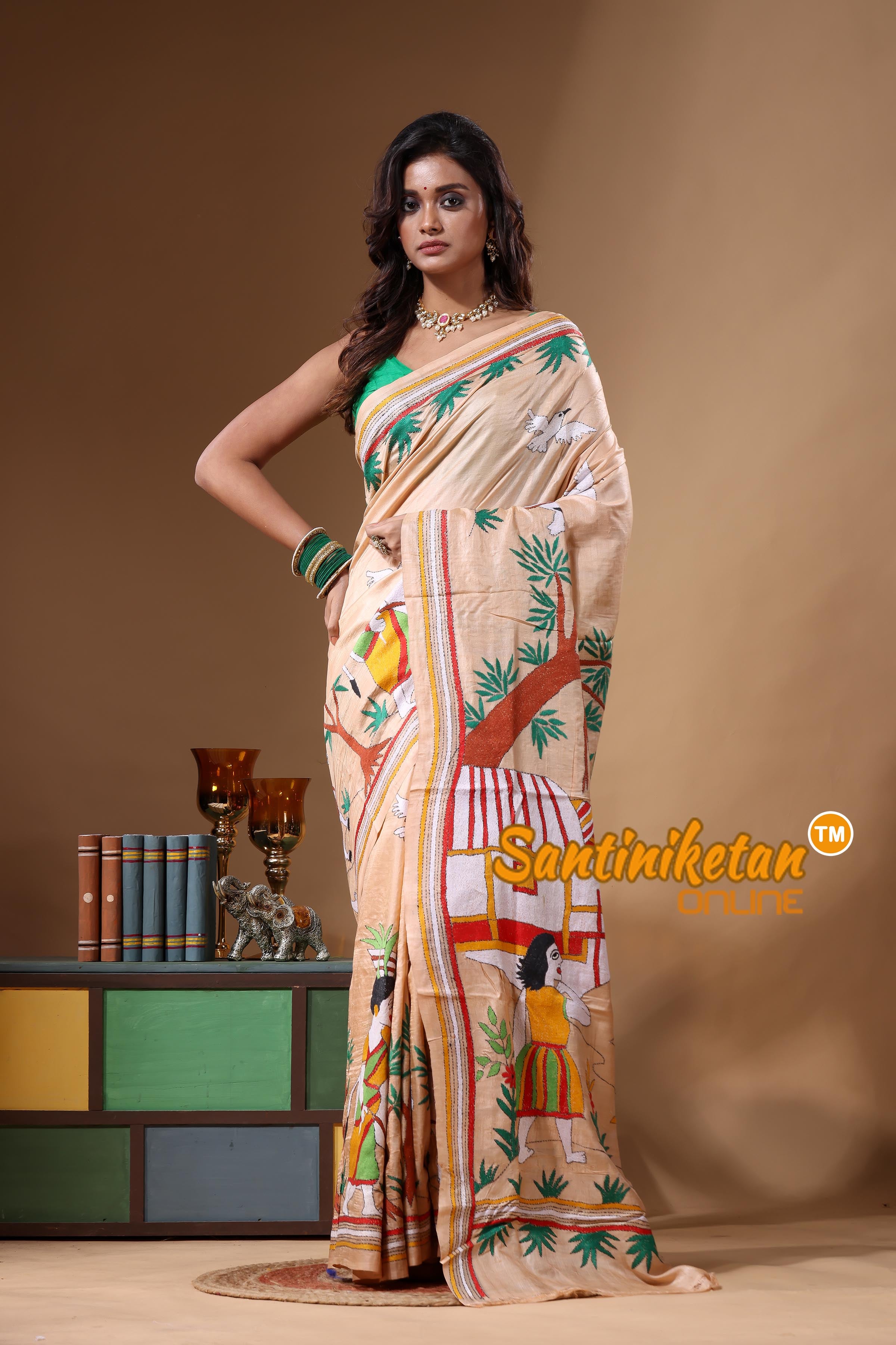 Pure Gachi Tussar Kantha Stitch Saree SN2631704