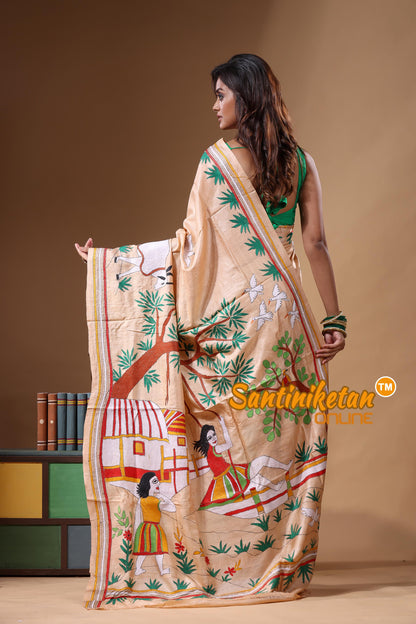 Pure Gachi Tussar Kantha Stitch Saree SN2631704