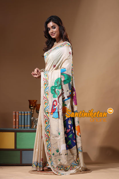 Pure Gachi Tussar Kantha Stitch Saree SN2631710